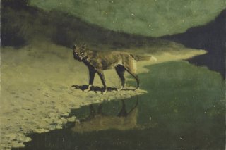 Moonlight Wolf By Frederic Remington Wall Art Painting Prints Poster Canvas Picture Hanging Photo Gift Idea Home Decor