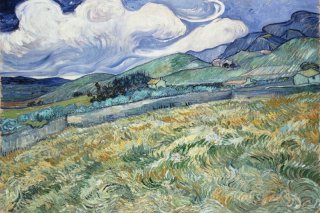 Mountain Landscape behind Saint Paul Hospital By Vincent van Gogh Wall Art Painting Prints Poster Canvas Picture Hanging Photo Gift Idea Home Decor