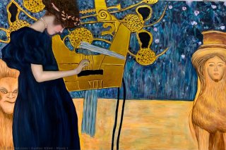Music I By Gustav Klimt Wall Art Painting Prints Poster Canvas Picture Hanging Photo Gift Idea Home Decor