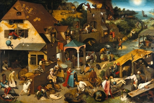 Netherlandish Proverbs By Pieter Bruegel the Elder Wall Art Painting Prints Poster Canvas Picture Hanging Photo Gift Idea Home Decor