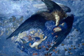Night with her Train of Stars By Edward Robert Hughes Wall Art Painting Prints Poster Canvas Picture Hanging Photo Gift Idea Home Decor
