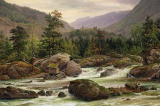 Norwegian Waterfall By Thomas Fearnley Wall Art Painting Prints Poster Canvas Picture Hanging Photo Gift Idea Home Decor