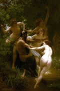Nymphs and Satyr By William Adolphe Bouguereau Wall Art Painting Prints Poster Canvas Picture Hanging Photo Gift Idea Home Decor