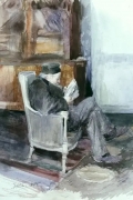 Old Man Sitting in an Armchair By Jules Bastien Lepage Wall Art Painting Prints Poster Canvas Picture Hanging Photo Gift Idea Home Decor