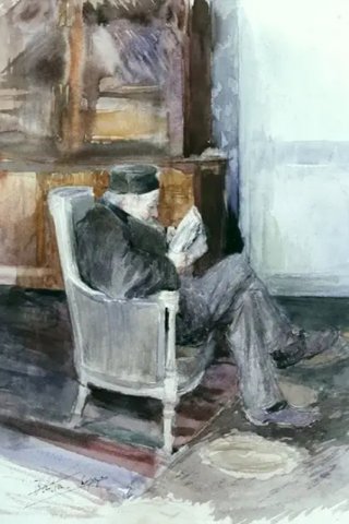 Old Man Sitting in an Armchair By Jules Bastien Lepage Wall Art Painting Prints Poster Canvas Picture Hanging Photo Gift Idea Home Decor