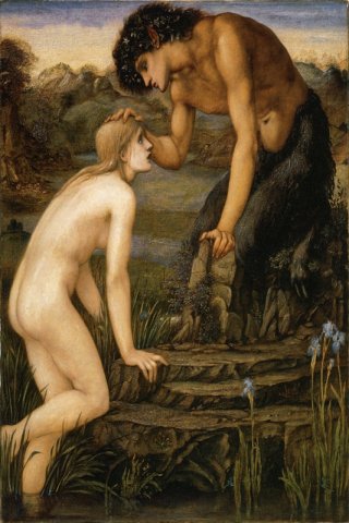 Pan and Psyche By Sir Edward Coley Burne Jones Wall Art Painting Prints Poster Canvas Picture Hanging Photo Gift Idea Home Decor
