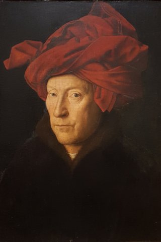 Portrait of a Man in a Red Turban By Jan Van Eyck Wall Art Painting Prints Poster Canvas Picture Hanging Photo Gift Idea Home Decor
