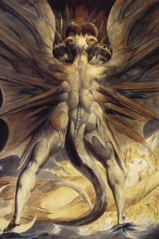 Red Dragon Woman Clothed Sun By William Blake Wall Art Painting Prints Poster Canvas Picture Hanging Photo Gift Idea Home Decor