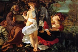 Rest on the Flight into Egypt By Michelangelo Merisi da Caravaggio Wall Art Painting Prints Poster Canvas Picture Hanging Photo Gift Idea Home Decor