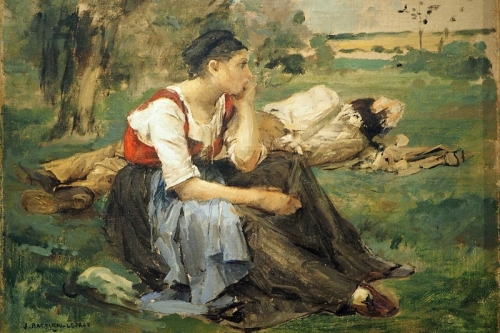Resting peasants By Jules Bastien Lepage Wall Art Painting Prints Poster Canvas Picture Hanging Photo Gift Idea Home Decor