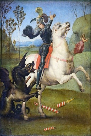 Saint George and the Dragon By Raphael Wall Art Painting Prints Poster Canvas Picture Hanging Photo Gift Idea Home Decor
