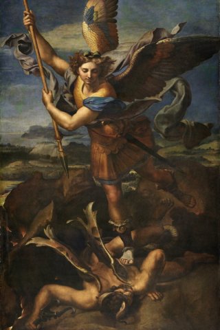 Saint Michael Vanquishing Satan By Raphael Wall Art Painting Prints Poster Canvas Picture Hanging Photo Gift Idea Home Decor