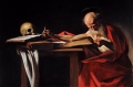 San Girolamo che scrive By Michelangelo Merisi da Caravaggio Wall Art Painting Prints Poster Canvas Picture Hanging Photo Gift Idea Home Decor