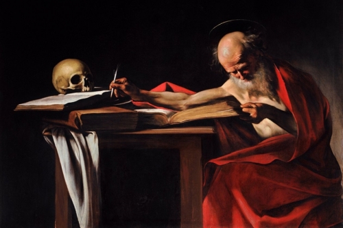 San Girolamo che scrive By Michelangelo Merisi da Caravaggio Wall Art Painting Prints Poster Canvas Picture Hanging Photo Gift Idea Home Decor