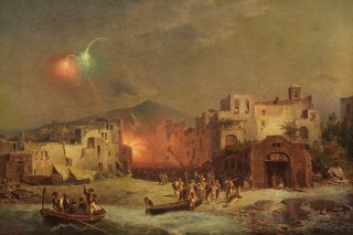 Santa Lucia Fest in Amalfi By Franz Richard Unterberger Wall Art Painting Prints Poster Canvas Picture Hanging Photo Gift Idea Home Decor