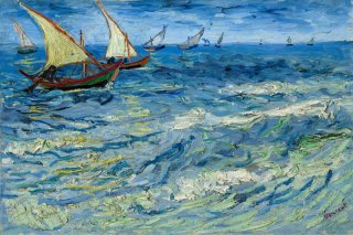 Seascape at Saintes Maries By Vincent van Gogh Wall Art Painting Prints Poster Canvas Picture Hanging Photo Gift Idea Home Decor