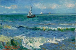Seascape near Les Saintes Maries de la Mer By Vincent van Gogh Wall Art Painting Prints Poster Canvas Picture Hanging Photo Gift Idea Home Decor