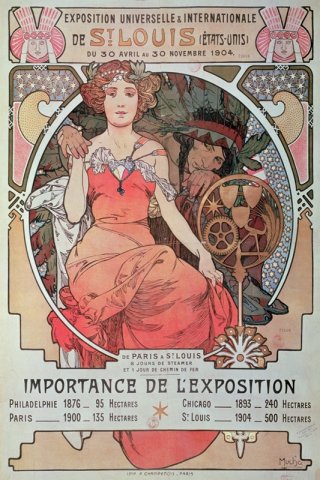 St Louis World s Fair Poster By Alphonse Mucha Wall Art Painting Prints Poster Canvas Picture Hanging Photo Gift Idea Home Decor