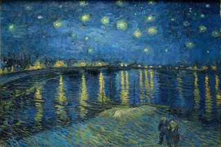 Starry Night Over the Rhone By Vincent van Gogh Wall Art Painting Prints Poster Canvas Picture Hanging Photo Gift Idea Home Decor