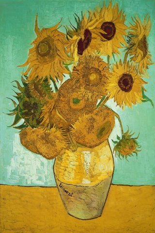 Still Life Vase with Twelve Sunflowers By Vincent van Gogh Wall Art Painting Prints Poster Canvas Picture Hanging Photo Gift Idea Home Decor