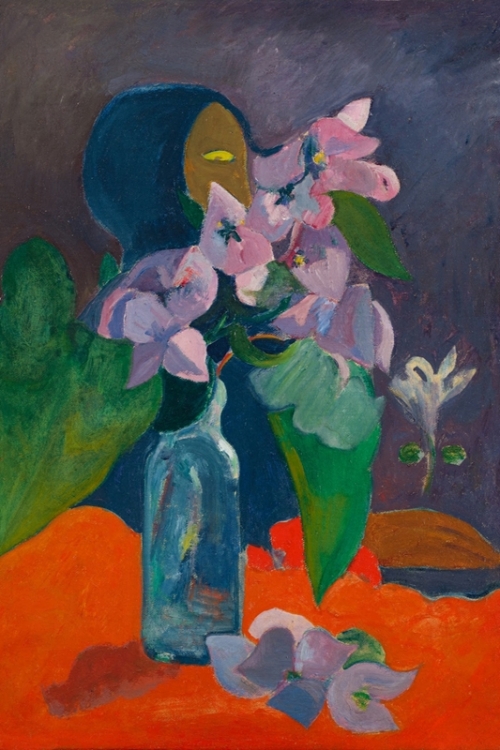 Still Life with Flowers and Idol By Paul Gauguin Wall Art Painting Prints Poster Canvas Picture Hanging Photo Gift Idea Home Decor