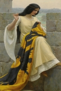 Stitching the Standard By Edmund Blair Leighton Wall Art Painting Prints Poster Canvas Picture Hanging Photo Gift Idea Home Decor