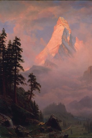 Sunrise on the Matterhorn By Albert Bierstadt Wall Art Painting Prints Poster Canvas Picture Hanging Photo Gift Idea Home Decor