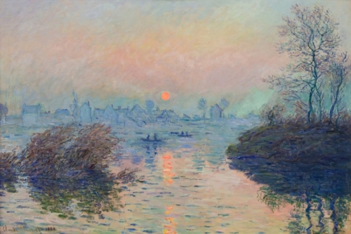 Sunset on the Seine at Lavacourt Winter Effect By Claude Monet Wall Art Painting Prints Poster Canvas Picture Hanging Photo Gift Idea Home Decor