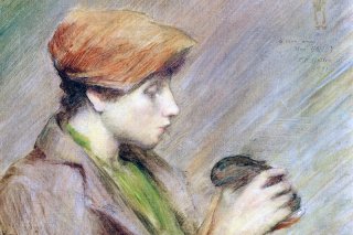 Suzanne Hoschede with a Rabbit By Theodore Earl Butler Wall Art Painting Prints Poster Canvas Picture Hanging Photo Gift Idea Home Decor