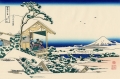 Tea House at Koishikawa the Morning After a Snowfall By Katsushika Hokusai