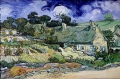 Thatched Cottages at Cordeville By Vincent van Gogh Wall Art Painting Prints Poster Canvas Picture Hanging Photo Gift Idea Home Decor