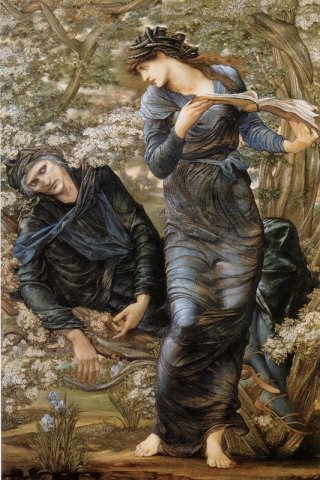 The Beguiling of Merlin by Edward Burne Jones Wall Art Painting Prints Poster Canvas Picture Hanging Photo Gift Idea Home Decor