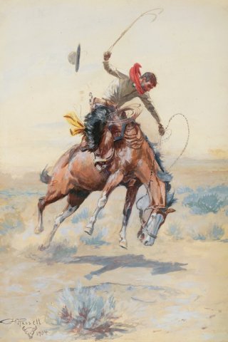 The Bucker By Charles Marion Russell Wall Art Painting Prints Poster Canvas Picture Hanging Photo Gift Idea Home Decor