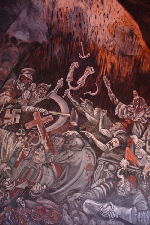 The Clowns of War Arguing in Hell By Jose Clemente Orozco Wall Art Painting Prints Poster Canvas Picture Hanging Photo Gift Idea Home Decor