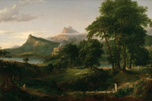 The Course of Empire The Arcadian or Pastoral State By Thomas Cole Wall Art Painting Prints Poster Canvas Picture Hanging Photo Gift Idea Home Decor