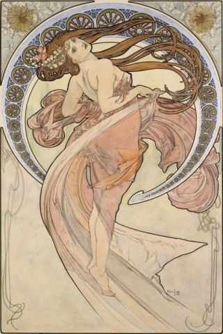 The Dance By Alphonse Mucha Wall Art Painting Prints Poster Canvas Picture Hanging Photo Gift Idea Home Decor