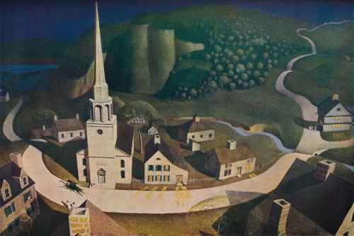 The Midnight Ride of Paul Revere By Grant Wood Wall Art Painting Prints Poster Canvas Picture Hanging Photo Gift Idea Home Decor