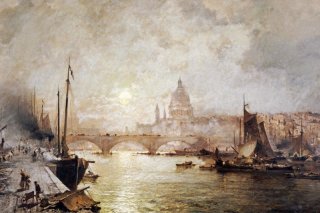 The Pool of London By Franz Richard Unterberger Wall Art Painting Prints Poster Canvas Picture Hanging Photo Gift Idea Home Decor