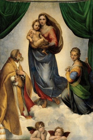 The Sistine Madonna Madonna di San Sisto By Raffaello Sanzio Wall Art Painting Prints Poster Canvas Picture Hanging Photo Gift Idea Home Decor
