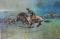 The Stampede By Frederic Remington Wall Art Painting Prints Poster Canvas Picture Hanging Photo Gift Idea Home Decor