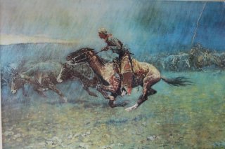 The Stampede By Frederic Remington Wall Art Painting Prints Poster Canvas Picture Hanging Photo Gift Idea Home Decor