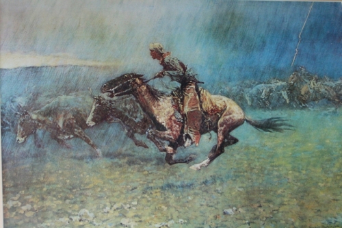 The Stampede By Frederic Remington Wall Art Painting Prints Poster Canvas Picture Hanging Photo Gift Idea Home Decor