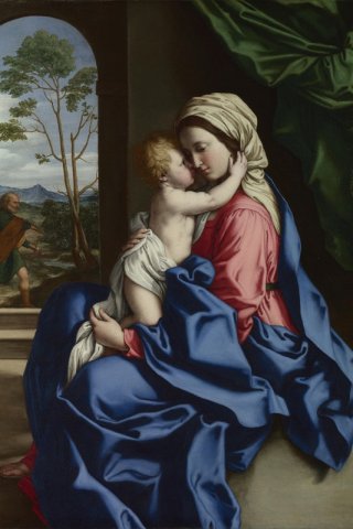 The Virgin and Child Embracing By Il Sassoferrato Wall Art Painting Prints Poster Canvas Picture Hanging Photo Gift Idea Home Decor