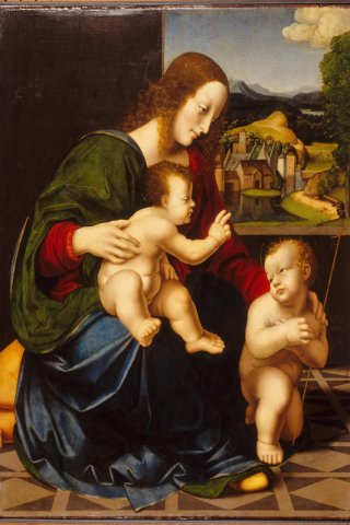 The Virgin and Child with the Infant Saint John the Baptist Madonna and Child with Saint John By Cesare da Sesto