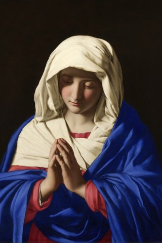 The Virgin in Prayer By Il Sassoferrato Wall Art Painting Prints Poster Canvas Picture Hanging Photo Gift Idea Home Decor