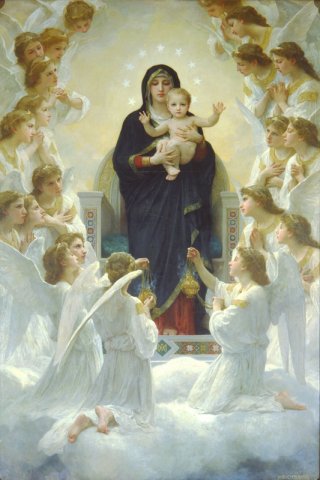 The Virgin with Angels By William Adolphe Bouguereau Wall Art Painting Prints Poster Canvas Picture Hanging Photo Gift Idea Home Decor