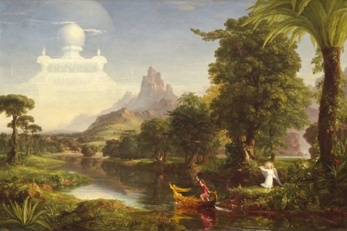 The Voyage of Life Youth By Thomas Cole Wall Art Painting Prints Poster Canvas Picture Hanging Photo Gift Idea Home Decor