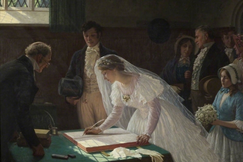 The Wedding Register By Edmund Blair Leighton Wall Art Painting Prints Poster Canvas Picture Hanging Photo Gift Idea Home Decor