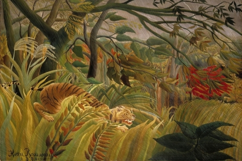 Tiger in a Tropical Storm By Henri Rousseau Wall Art Painting Prints Poster Canvas Picture Hanging Photo Gift Idea Home Decor