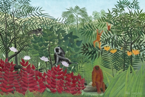 Tropical Forest with Monkeys By Henri Rousseau Wall Art Painting Prints Poster Canvas Picture Hanging Photo Gift Idea Home Decor